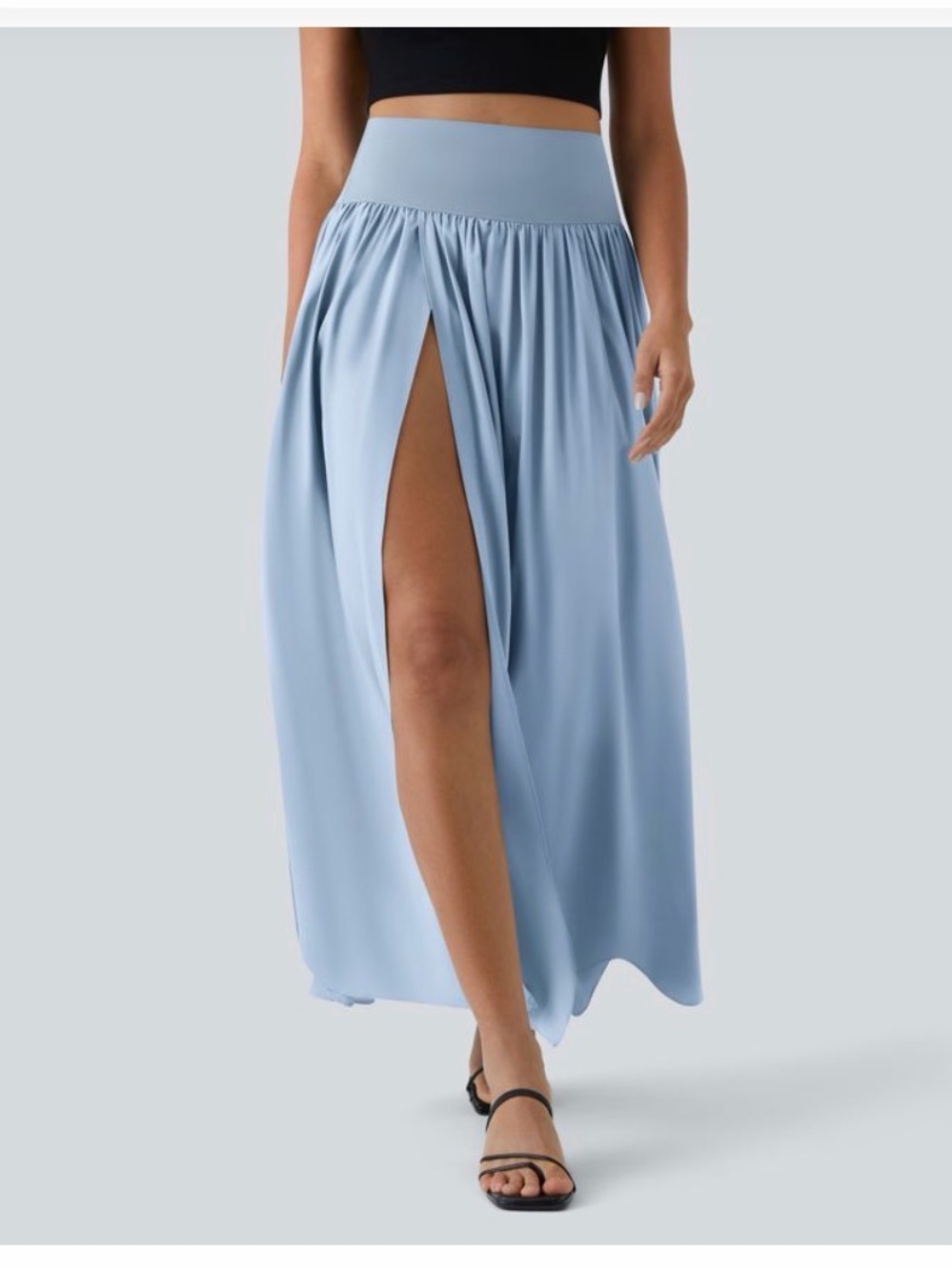 Breezeful High Waisted Split 2-in-1 Flowy Quick Dry Maxi Skirt size M NEW